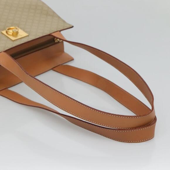 CELINE Macadam Canvas Tote Bag Pvc Beige Gold - Picture 7 of 12